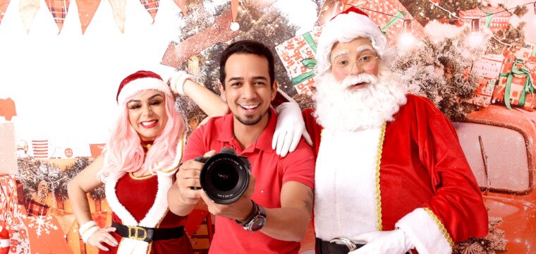 O fotógrafo Jonathan Lessa, Tina e o Papai Noel