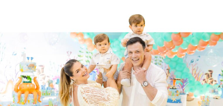Monara Altoé e Vinicius Breda comemorando 1 aninhos dos filhos Daniel e Gabriel. Festa linda! Parabéns!