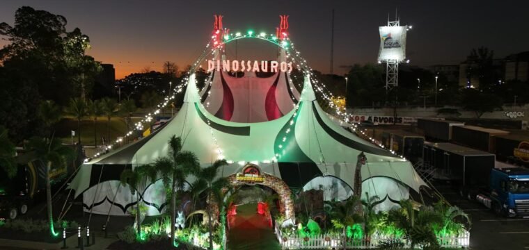 Circo dos Dinossauros traz experiência jurássica inédita com dinossauros gigantes para movimentar as férias em Vila Velha
